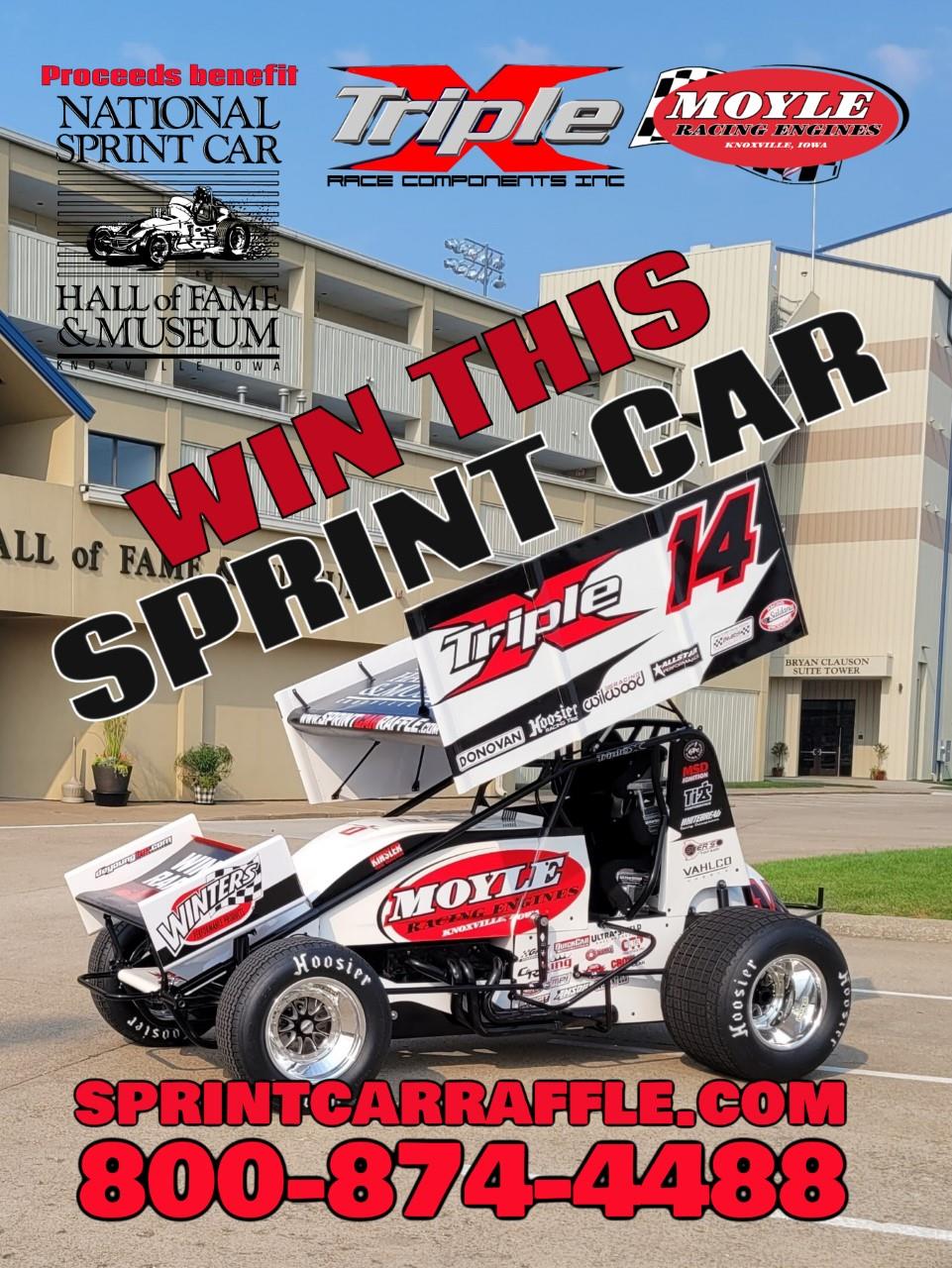 National Sprint Car Hall of Fame & Museum Triple X/Moyle Racing Engines 410 Raffle Sprint Car Heading West!